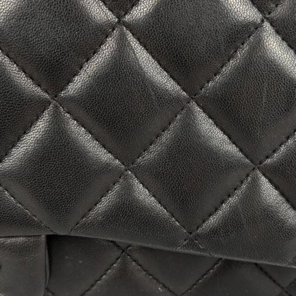 SOLD Chanel Black Maxi Lambskin Classic Flap Bag - Picture 10 of 12
